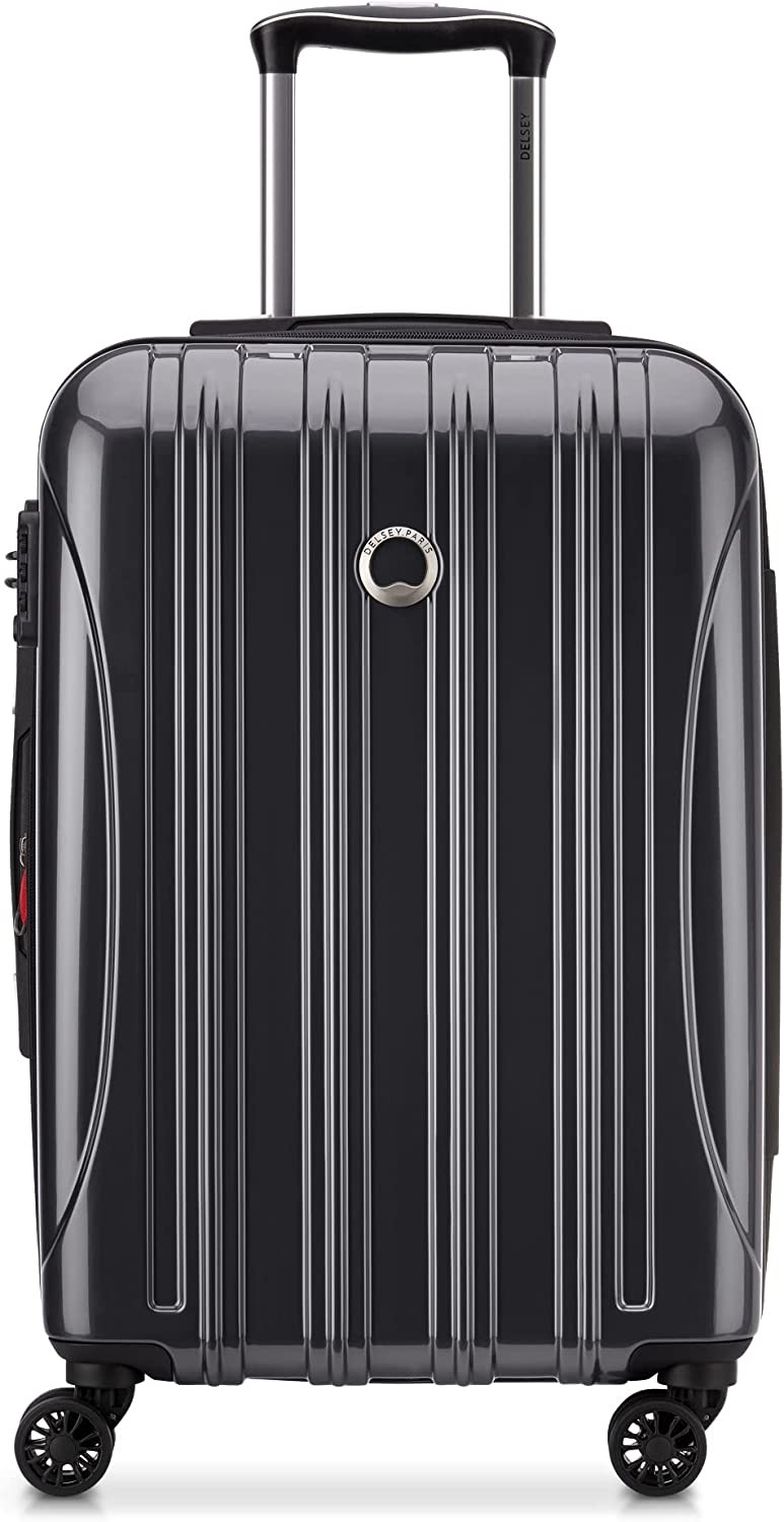 DELSEY Paris Helium Aero Hardside Expandable Luggage with Spinner Wheels, Titanium, Carry-On 21 Inch