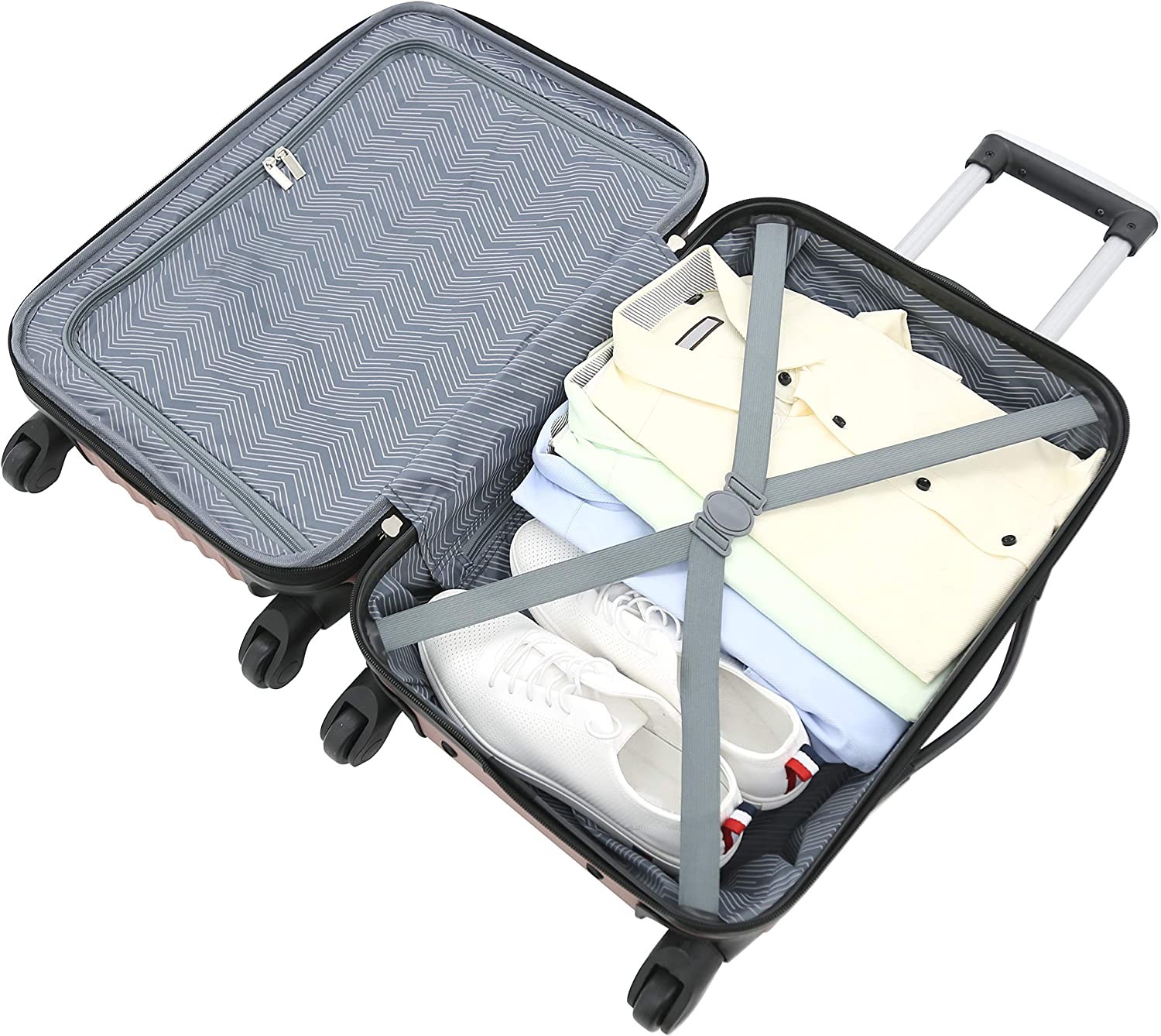 Travelers Club Midtown Hardside 4-Piece Luggage Travel Set, Rose Gold
