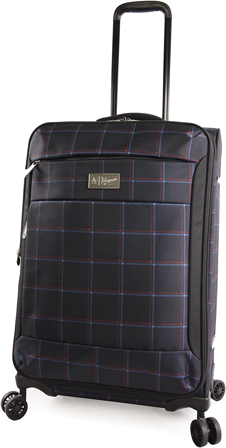Original Penguin Original 3pc Expandable Suitcase Set with Spinner Wheels, Navy Plaid, One Size