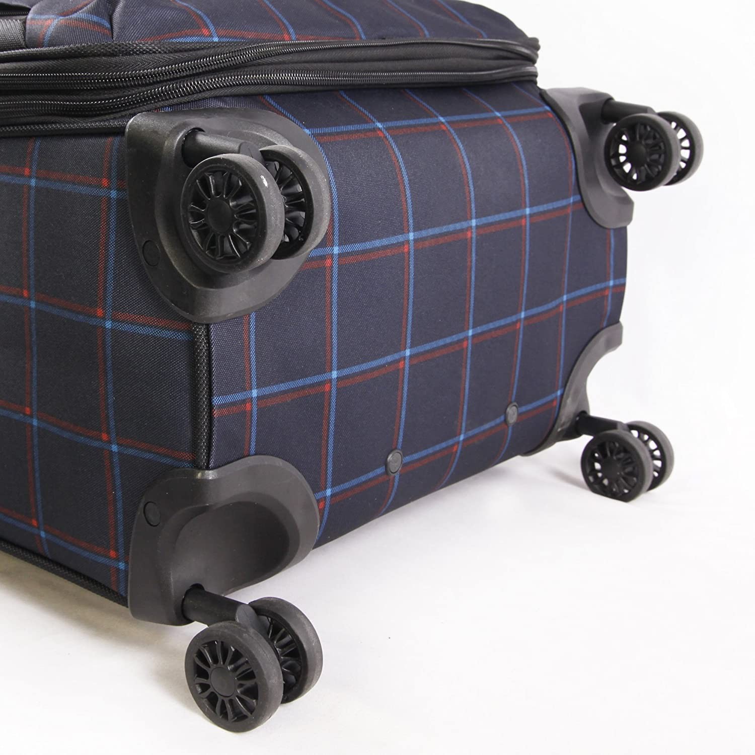 Original Penguin Original 3pc Expandable Suitcase Set with Spinner Wheels, Navy Plaid, One Size