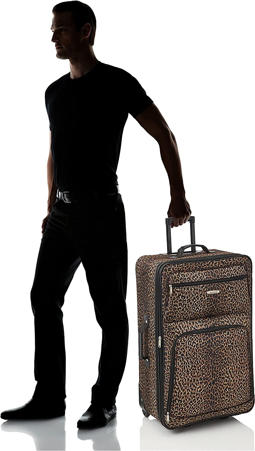 Rockland Jungle Softside Upright Luggage Set, Leopard, 4-Piece (14/29/24/28)