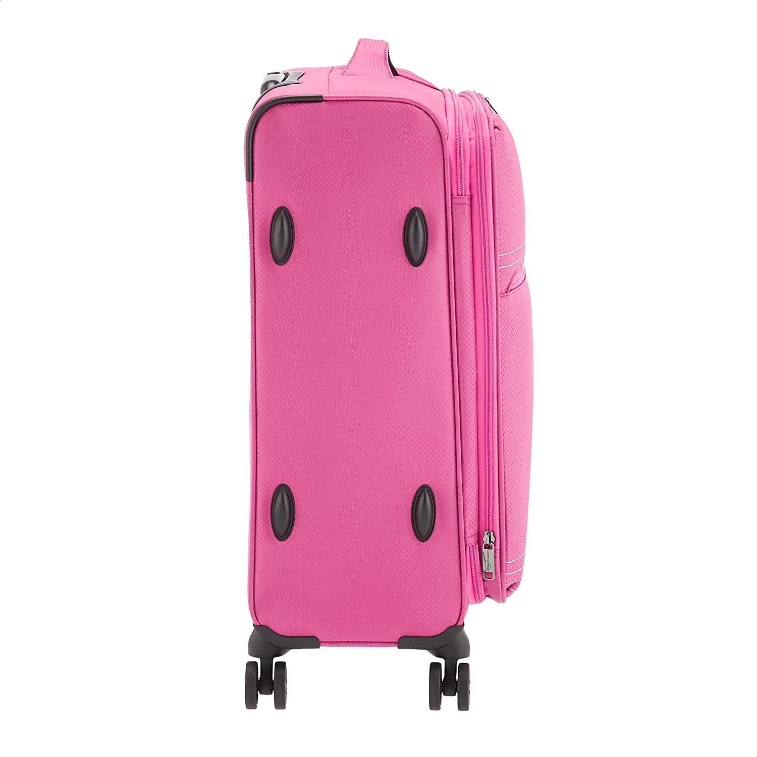 Amazon Basics Lightweight Luggage, Softside Spinner Travel Suitcase with Wheels - 27 Inch, Pink