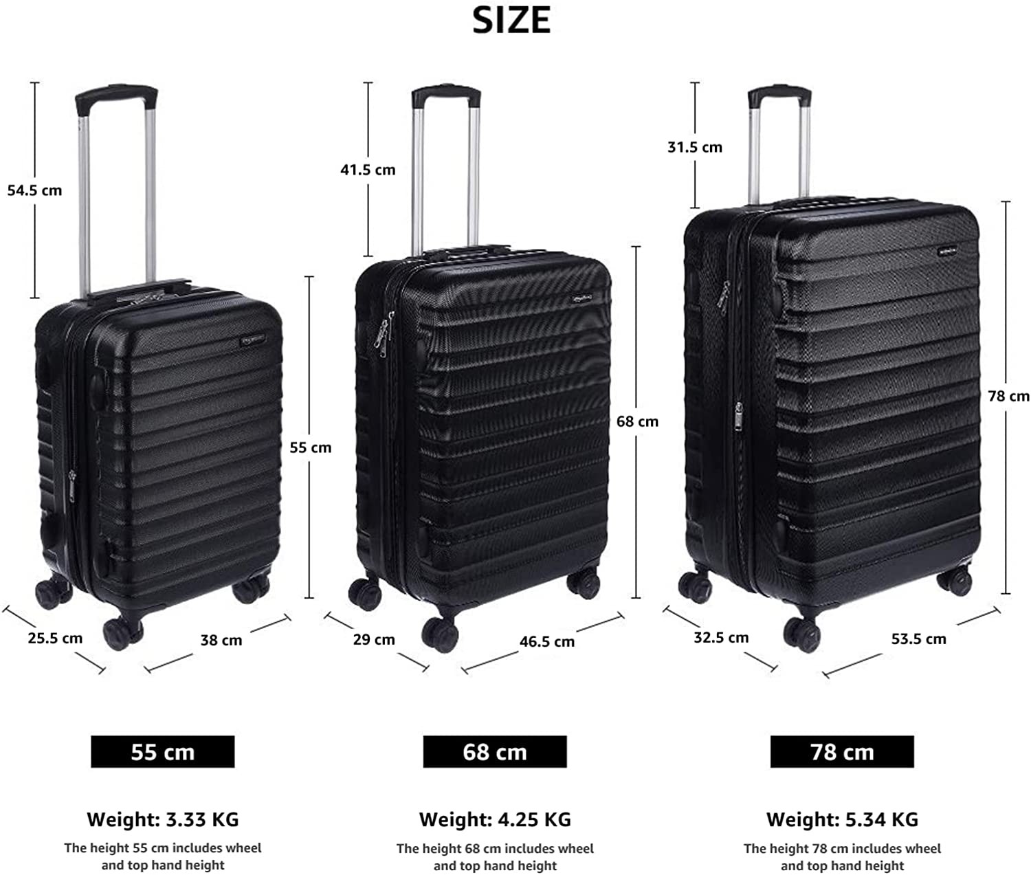 Amazon Basics 21-Inch Hardside Spinner, Black