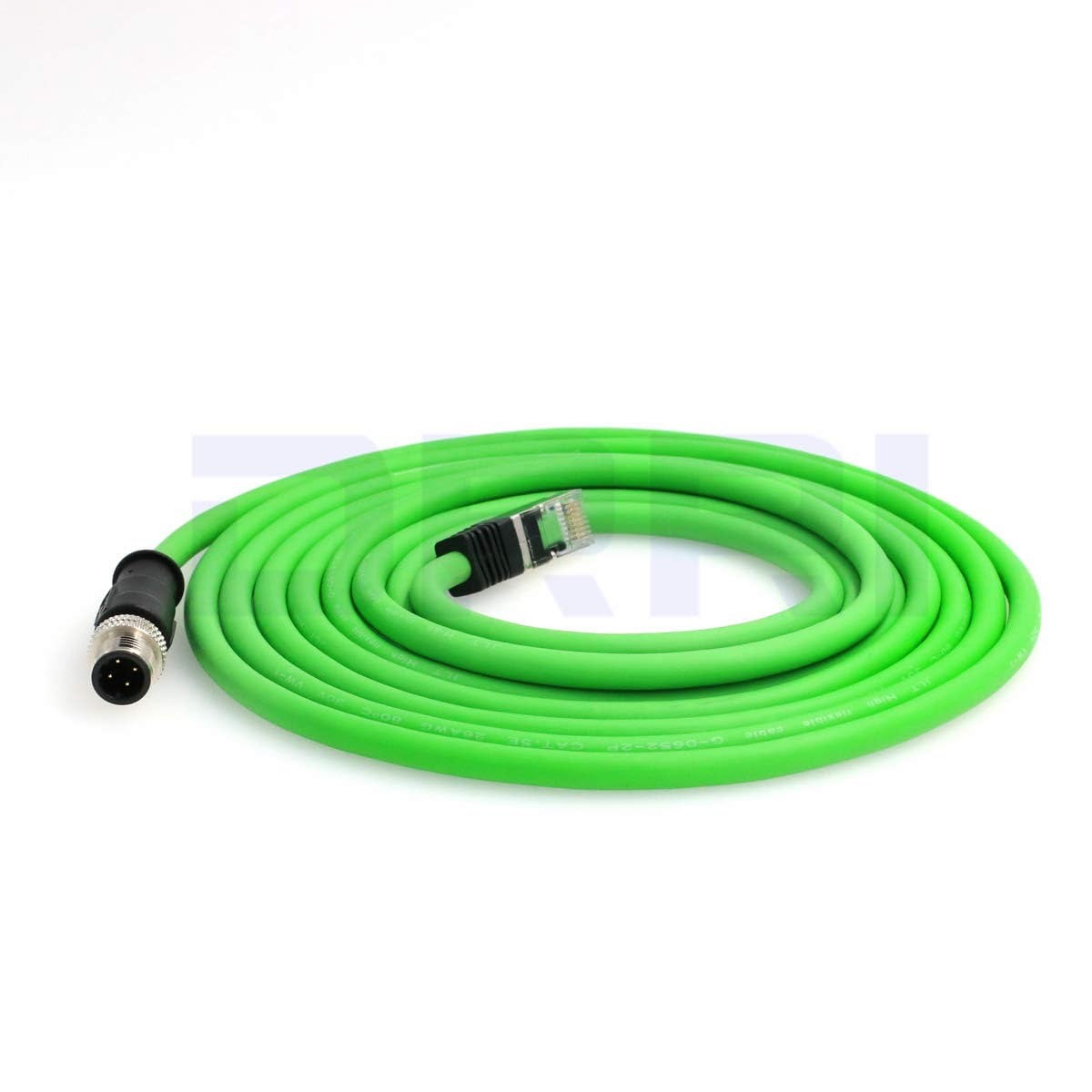 DRRI M12 4pin D-Code Male to RJ45 Waterproof Ethernet Shielded Cable for Industrial Ethernet Applications (10M)