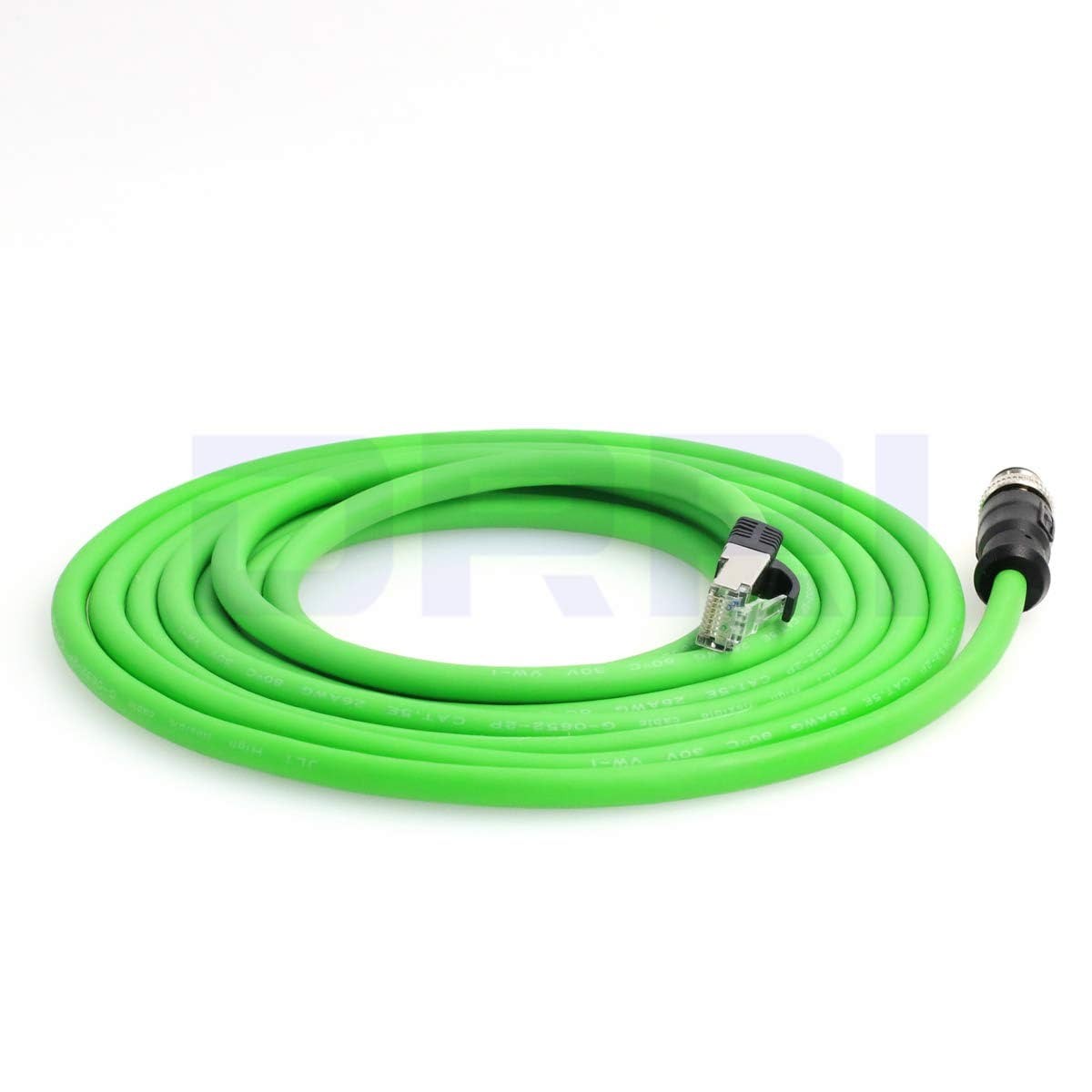 DRRI M12 4pin D-Code Male to RJ45 Waterproof Ethernet Shielded Cable for Industrial Ethernet Applications (10M)