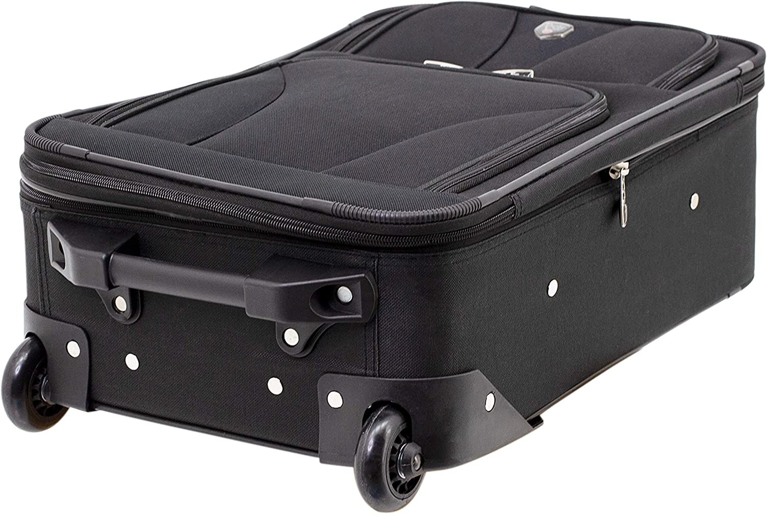 Travelers Club Bowman 3-Piece Expandable Luggage Set, Black, (Dopp/Tote/20)