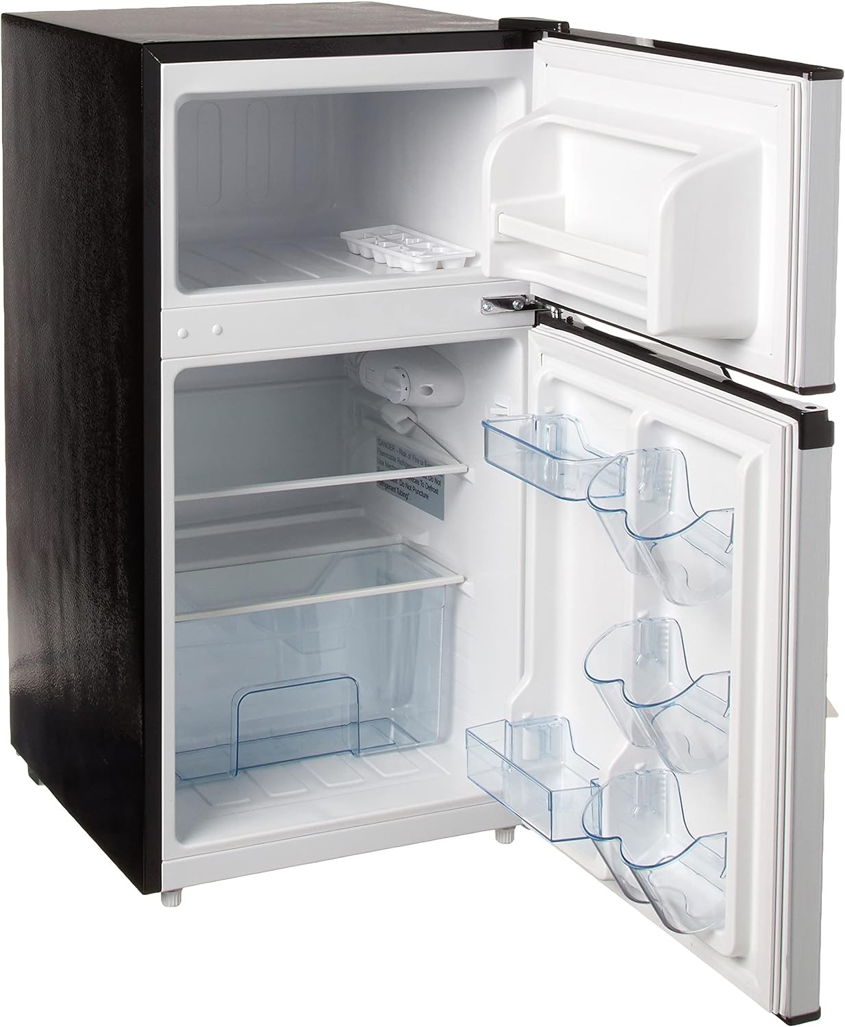 RCA RFR836 3.2 Cu Ft 2 Door Fridge and Freezer, Stainless Steel