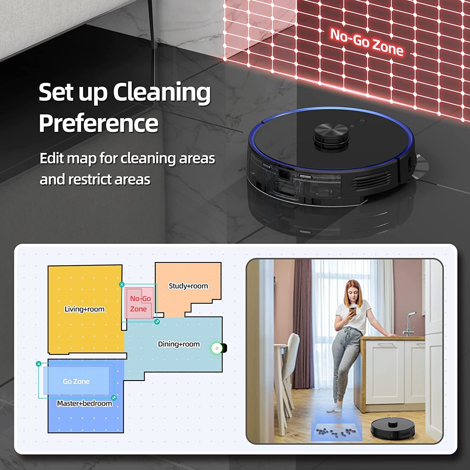 VIOMI S9 Robot Vacuum Cleaner Self-Emptying 2700Pa, 5200mAh, 3 in 1 ( Sweep, Vacuum and Mop ), Robotic Vacuum 360° LDS Lidar, Auto Dirt Disposal, Smart Mapping, 2.4GHz Wifi & Alexa, Ideal for Pet Hair