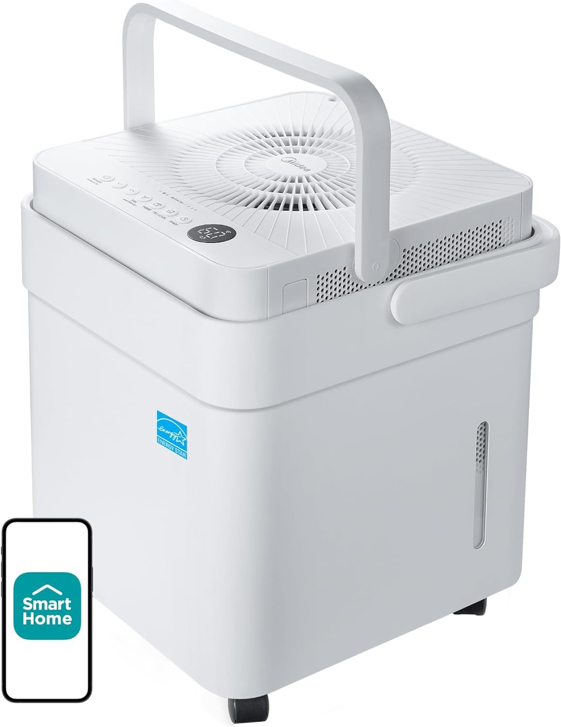 Midea Cube 50 Pint Dehumidifier for Basement and Rooms at Home for up to 4,500 Sq. Ft., Smart Control, Works with Alexa (White), Drain Hose Included, ENERGY STAR Most Efficient 2023