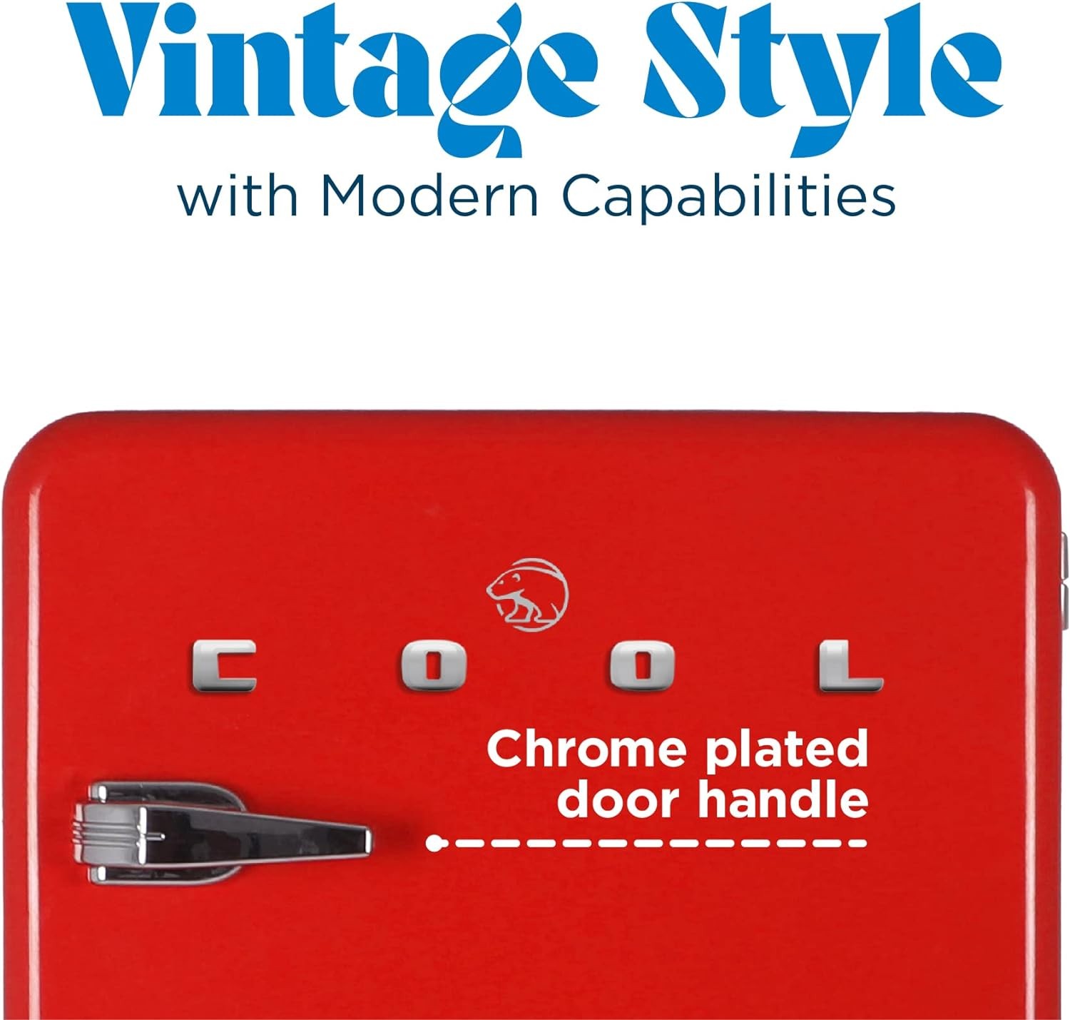 Commercial Cool 1.6 Cu. Ft, Vintage Style, Retro Fridge with 1 Slide-Out Wire Shelf & Bin Storage, Small Refrigerator with Freezer, Red