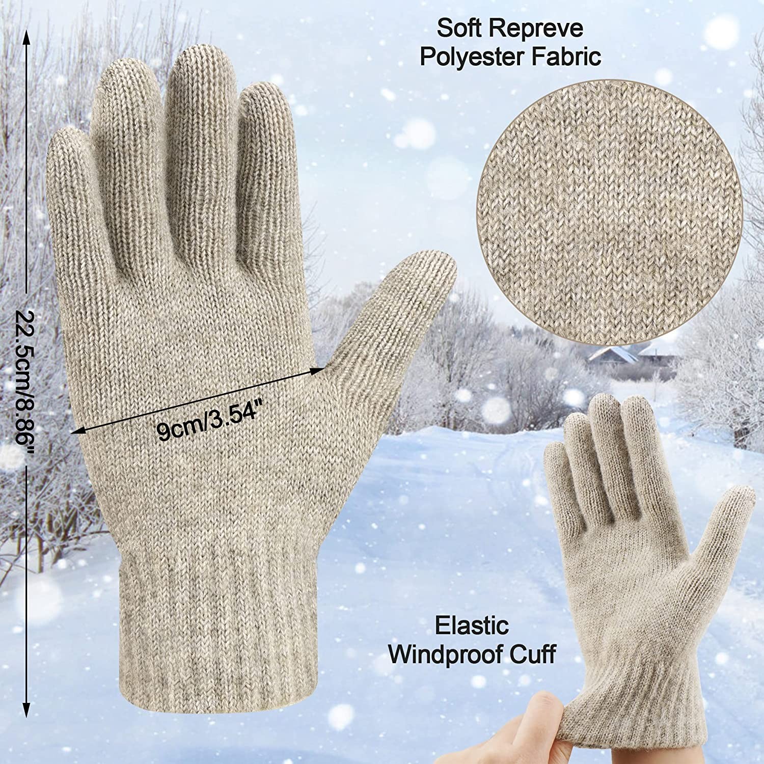 Womens Winter Beanie Hats Scarf Touchscreen Gloves Set Warm Knit Skull Caps Neck Warmer for Women Men