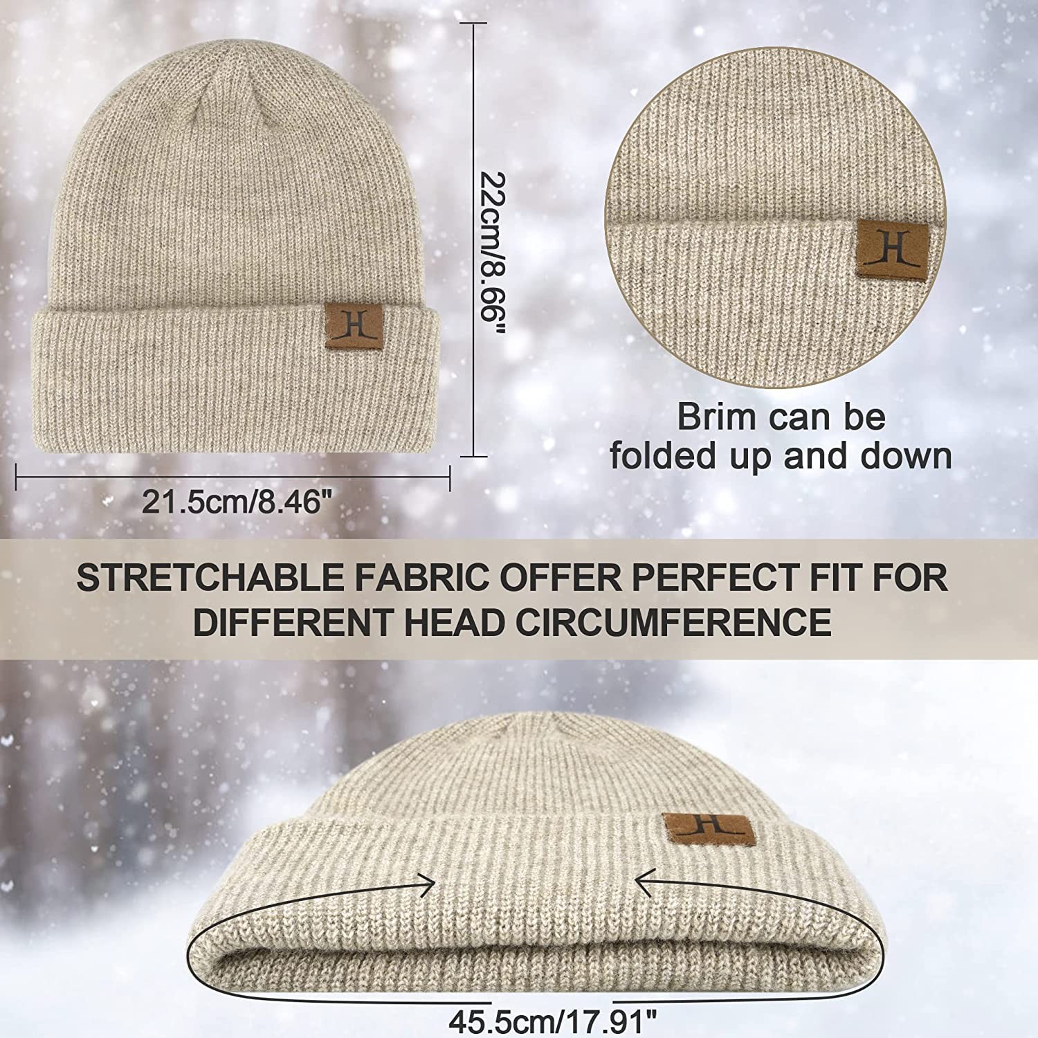 Womens Winter Beanie Hats Scarf Touchscreen Gloves Set Warm Knit Skull Caps Neck Warmer for Women Men
