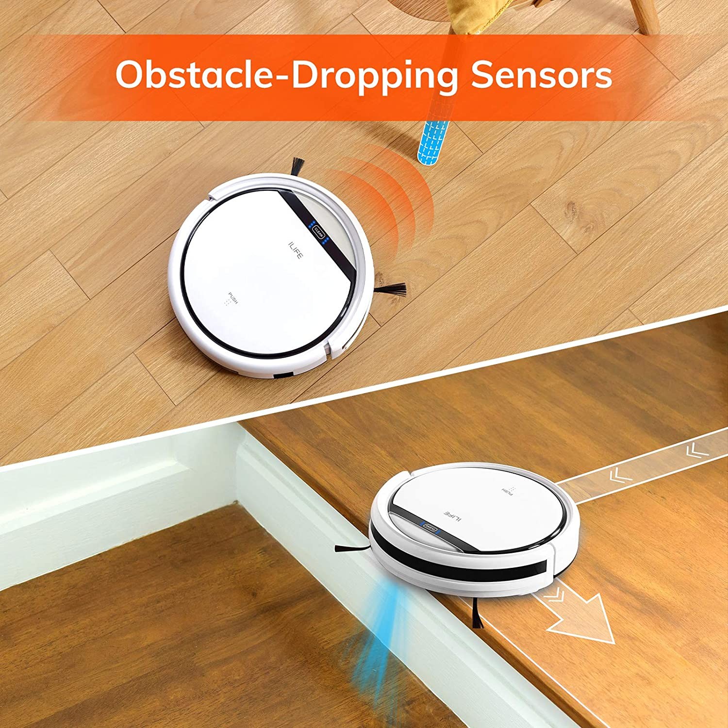 ILIFE V3s Pro Robot Vacuum Cleaner, Tangle-free Suction , Slim, Automatic Self-Charging Robotic Vacuum Cleaner, Daily Schedule Cleaning, Ideal For Pet Hair，Hard Floor and Low Pile Carpet