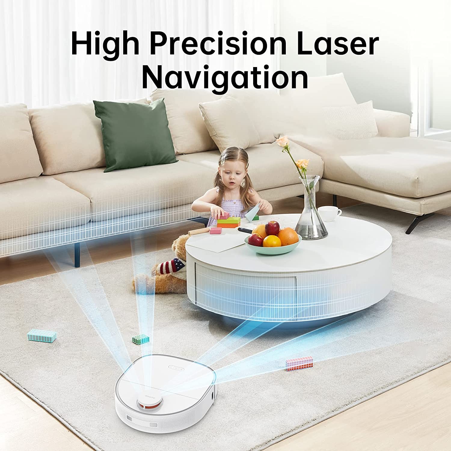 Dreametech W10 Robot Vacuum Cleaner and Mop, Sweeping, Mopping, Washing and Drying 4in1, Robotic Vacuum with Superb Lidar Navigation, 4000Pa Strong Suction for Pet Hair, Hard Floor, Carpet