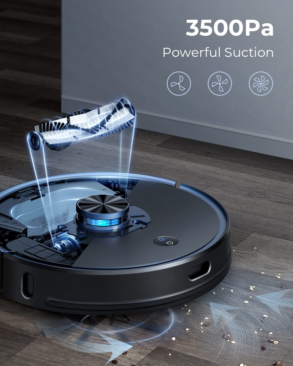 Robot Vacuum and Mop with Auto Dirt Disposal, Max 3500pa Suction, App Control, Editable Map, Lidar Navigation Smart Mapping, Works with Alexa, Laresar L6 Pro Robot Vacuum Cleaner Ideal for Pet Hair