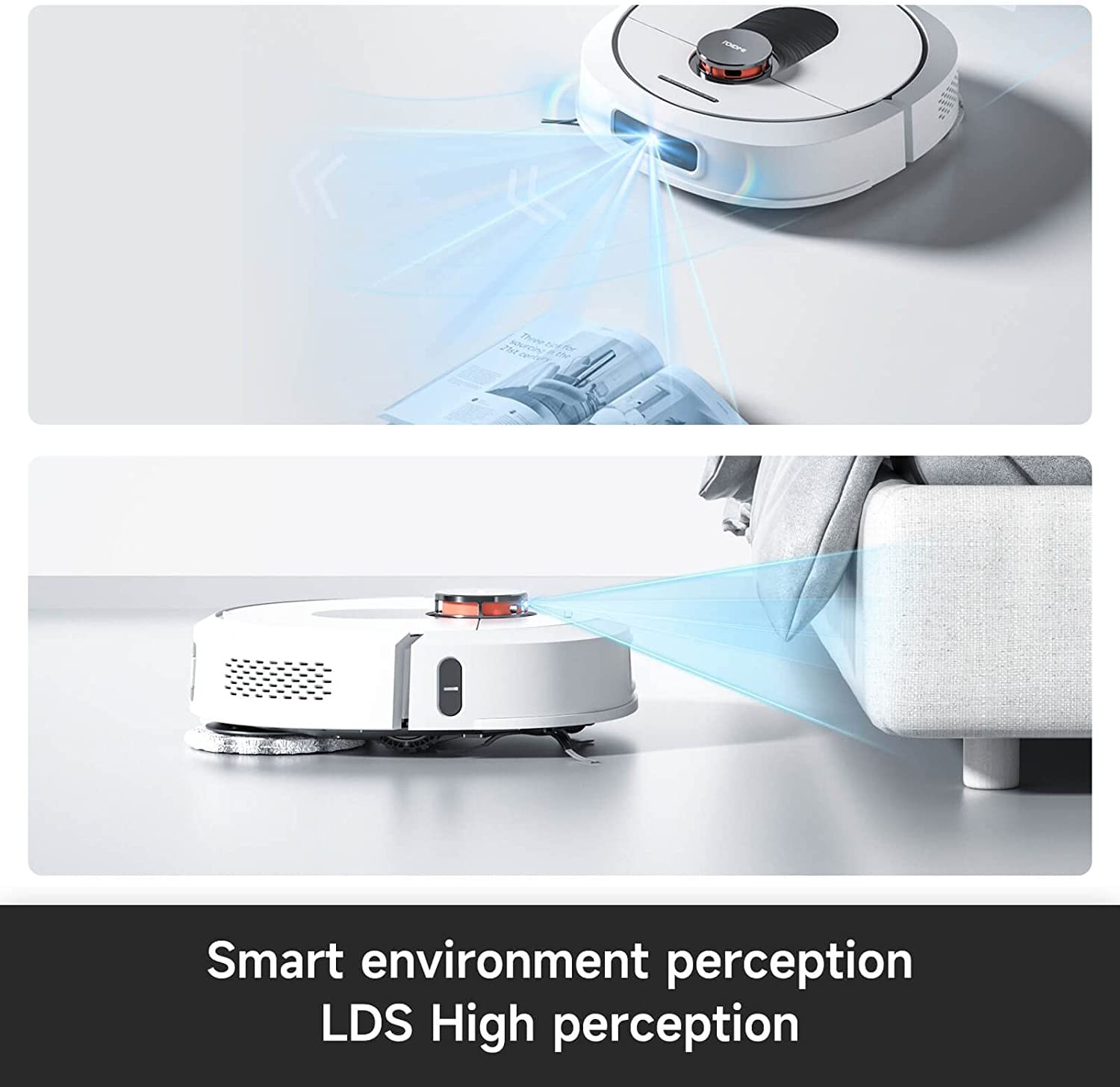 ROIDMI EVA Robot Vacuum and Mop Combo with Self Emptying and Auto-Mopping Station, Smart Robotic Vacuum Cleaner for Pet Hair, Hard Floor, Carpet, Obstacle Avoidance, Compatible with Alexa