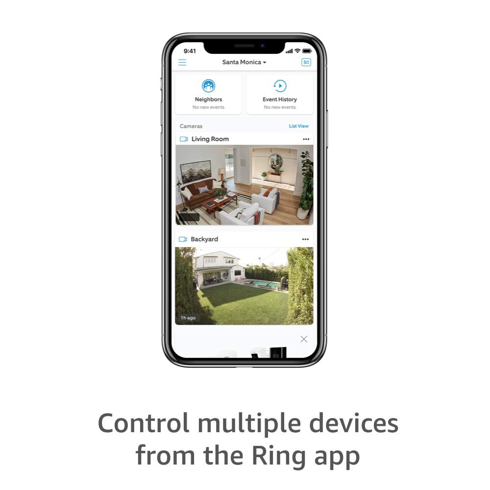 Certified Refurbished Ring Stick Up Cam Battery HD security camera with custom privacy controls, Simple setup, Works with Alexa - Black