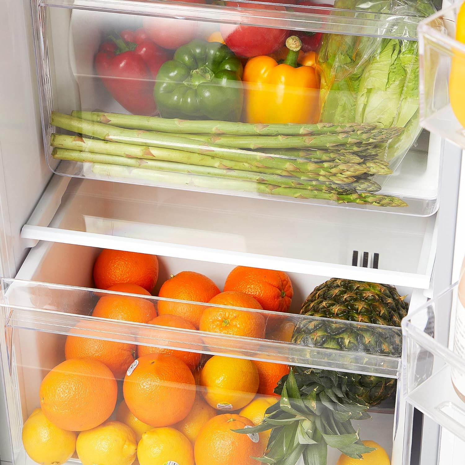 NUTRIFROST Side-by-Side Refrigerators with Ice Makers, 18.1 Cubic Feet No Frost Freestanding Freezer Fridge, 2 Door Full Size Refrigerator for Kitchen/Office/Commercial, Stainless Steel Grey