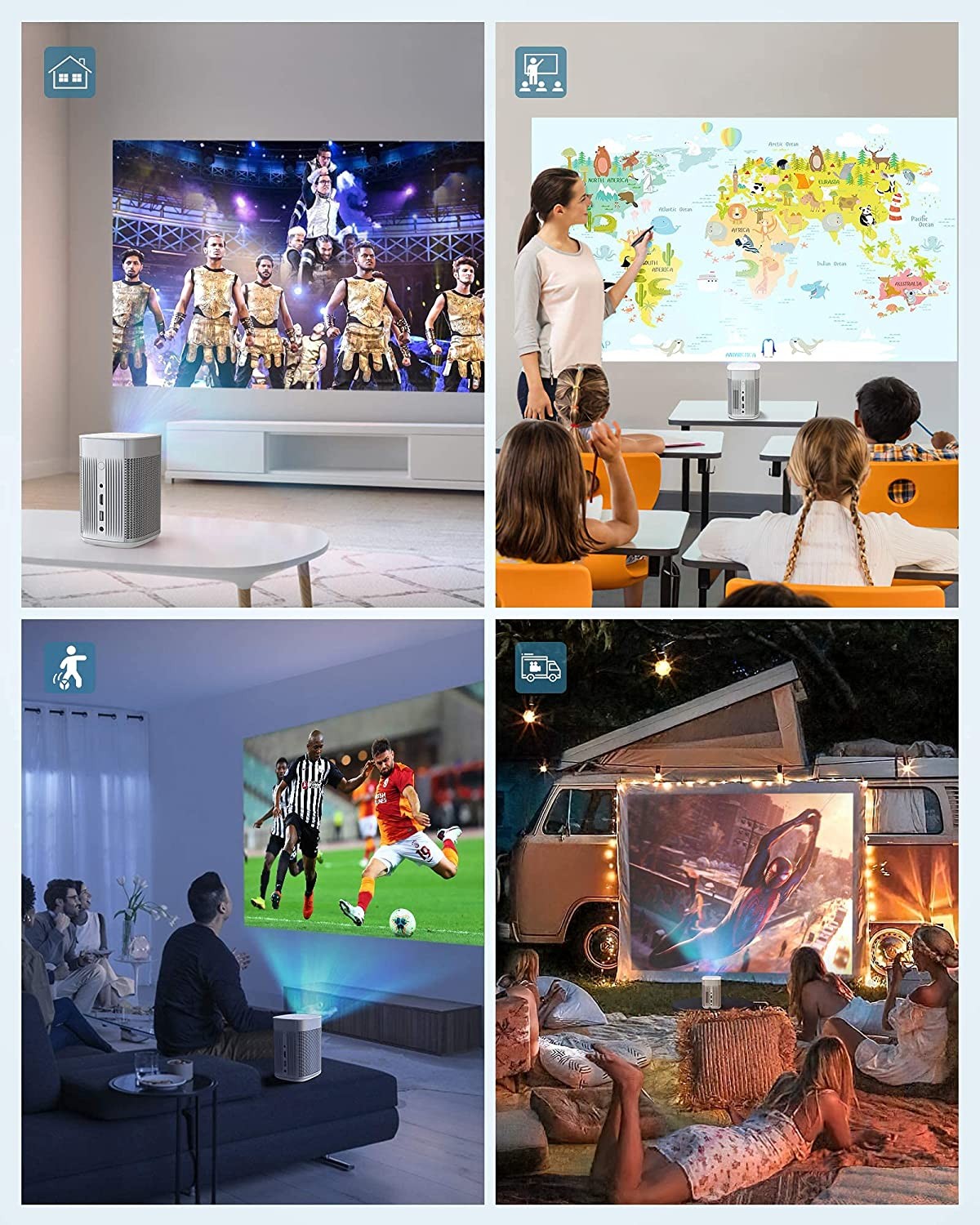 XGIMI MoGo Pro Portable Projector for Outdoor Movies Night FHD 1080P Mini Projector Dual 3W Harman Kardon Speakers, Automatic Vertical Keystone, Android TV 9.0, WiFi Bluetooth, Wireless Casting