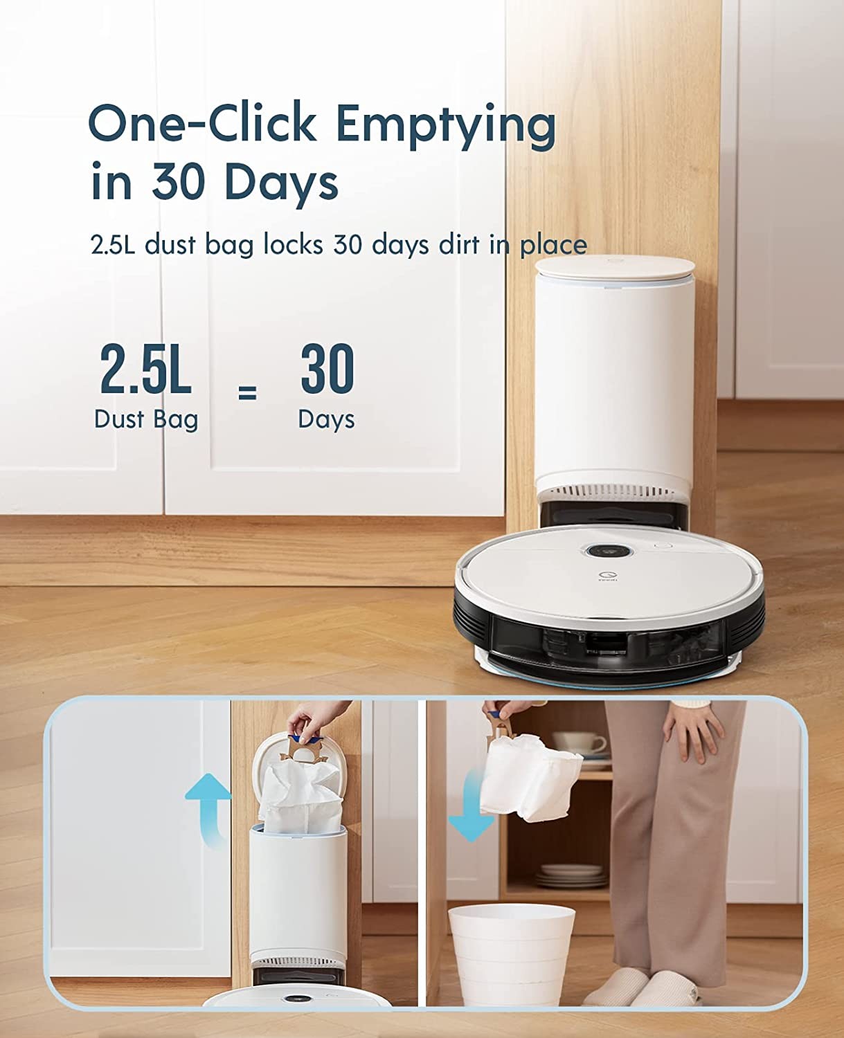 yeedi vac Station Robot Vacuum and Mop, Self Emptying 3-in-1, 3000Pa Suction, 200Mins Runtime with Clean Schedule, Smart Mapping and Carpest Detection, Editable Map, Virtual Boundary