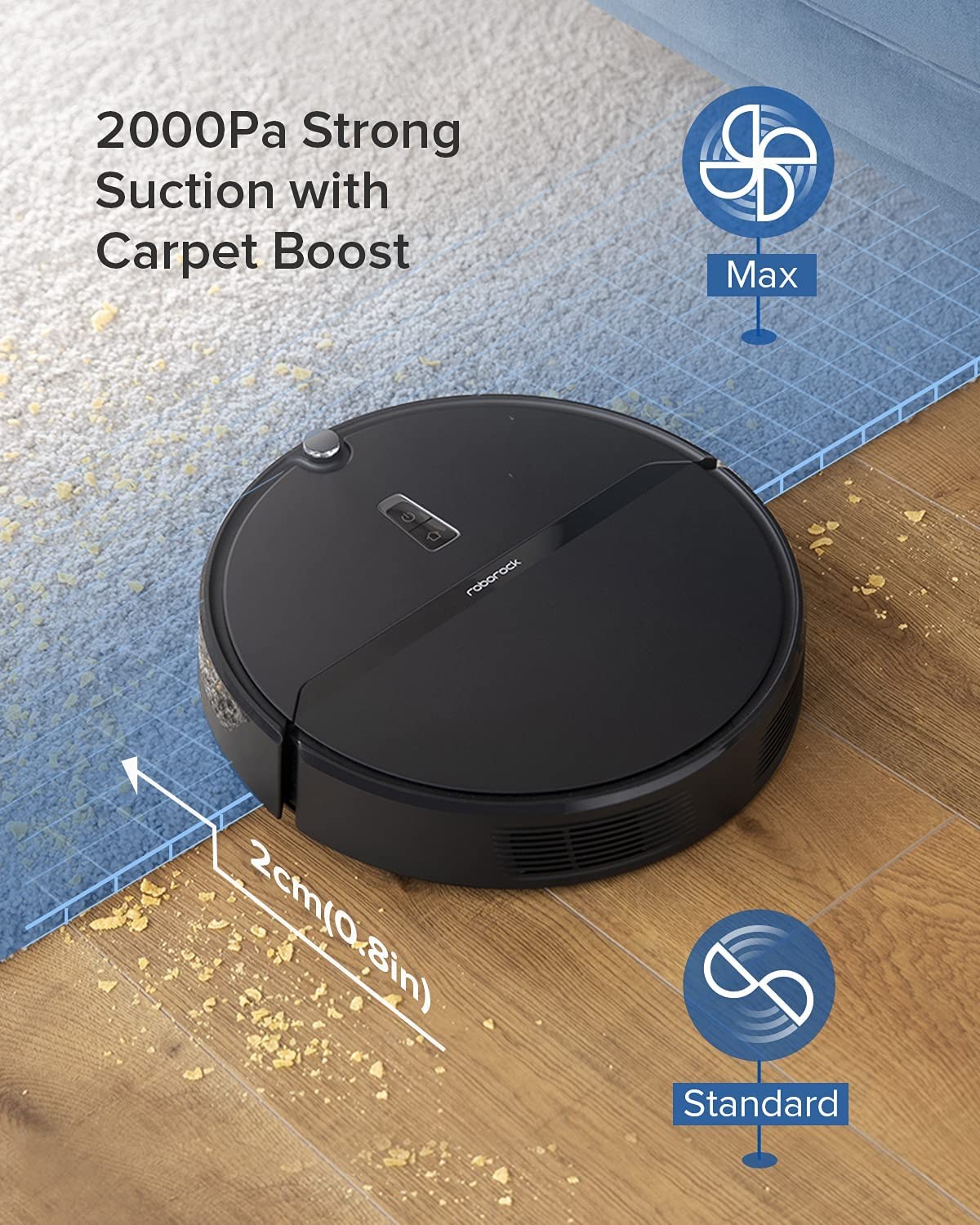 Roborock E4 Mop Robot Vacuum and Mop Cleaner, Internal Route Plan with 2000Pa Strong Suction, 200min Runtime, Carpet Boost, APP Total Control, Ideal for Pets and Larger Home