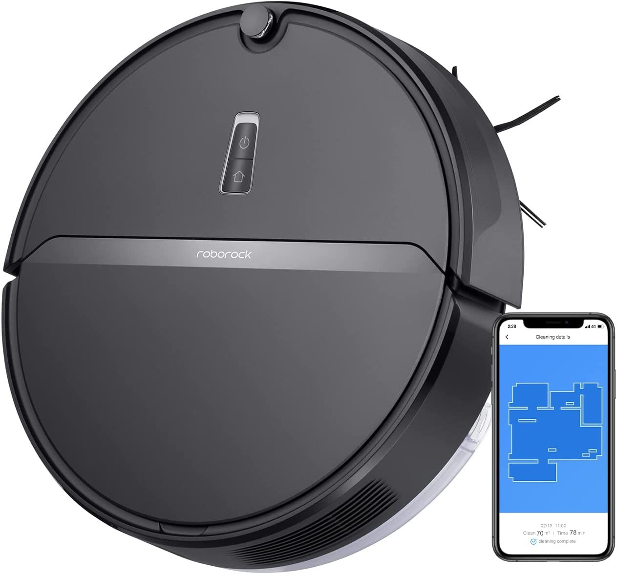 Roborock E4 Mop Robot Vacuum and Mop Cleaner, Internal Route Plan with 2000Pa Strong Suction, 200min Runtime, Carpet Boost, APP Total Control, Ideal for Pets and Larger Home