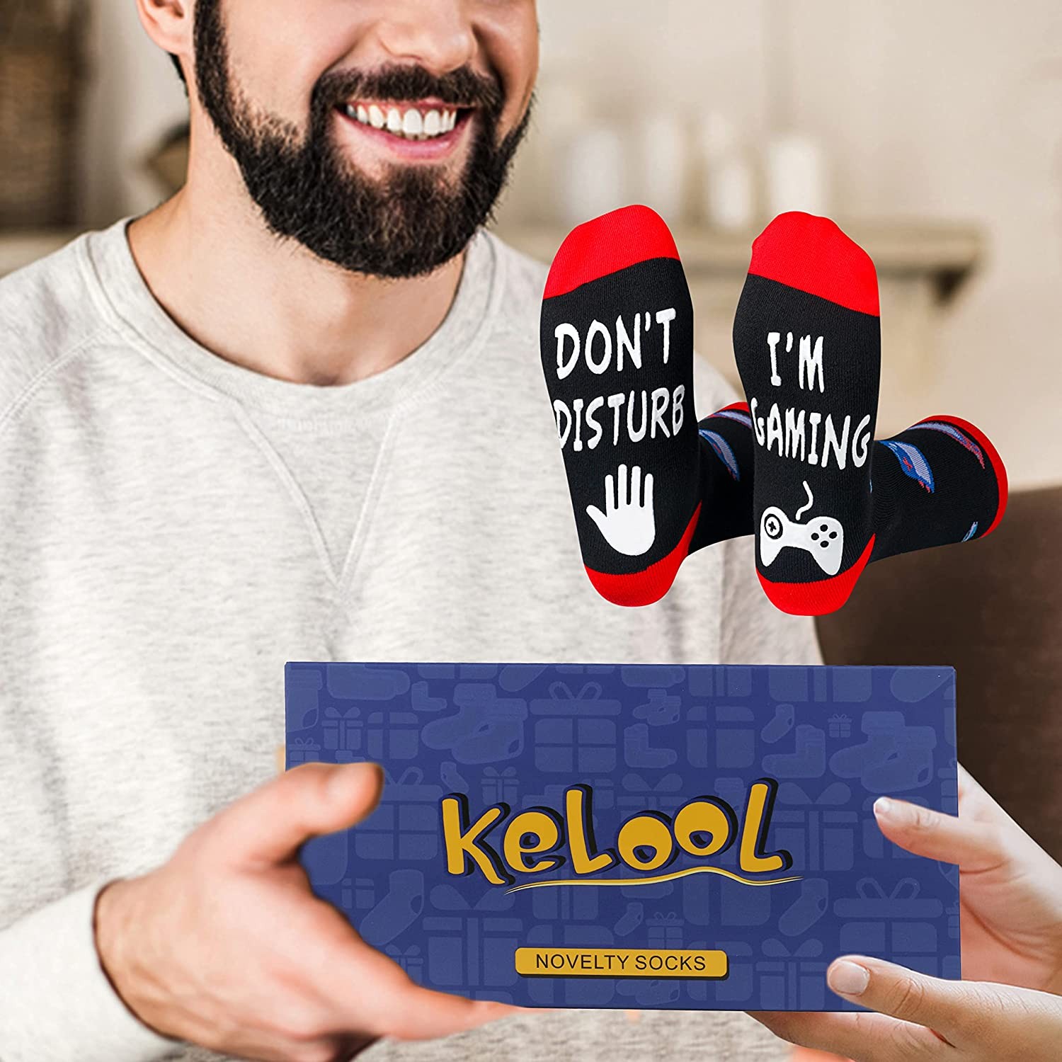 Do Not Disturb I’m Gaming Socks, Fathers Day Dad Gifts Funny Novelty Gamer Socks Gifts for Men Husband Boys Women Game Lovers