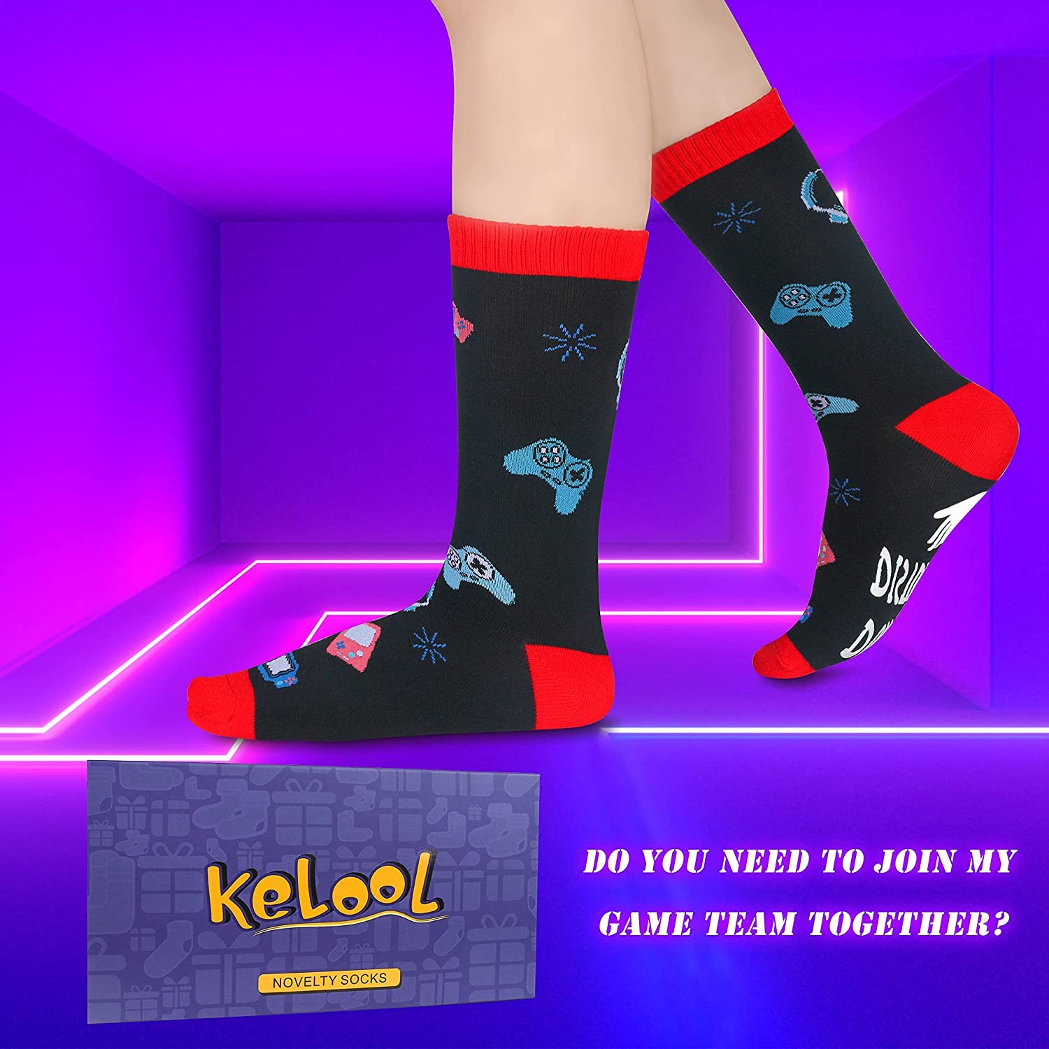 Do Not Disturb I’m Gaming Socks, Fathers Day Dad Gifts Funny Novelty Gamer Socks Gifts for Men Husband Boys Women Game Lovers