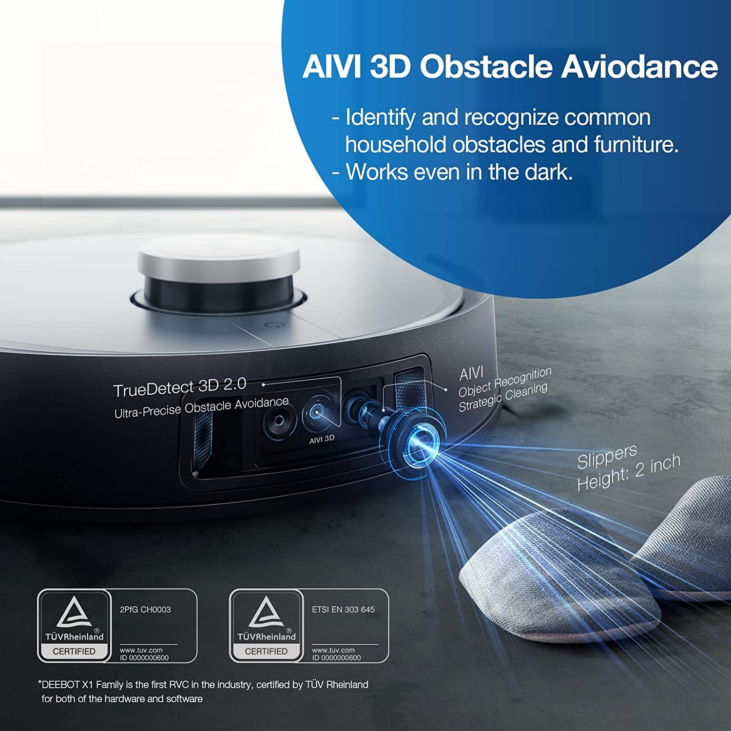 ECOVACS DEEBOT X1 OMNI Robot Vacuum and Mop Combo with Self-Empty and Auto-Clean Station, 5000Pa, Robot Vacuum Cleaner with Laser Navigation, Obstacle Avoidance, Built-in YIKO Voice Assistant, Black
